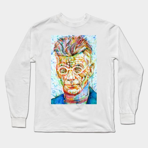 SAMUEL BECKETT colored pens portrait Long Sleeve T-Shirt by lautir